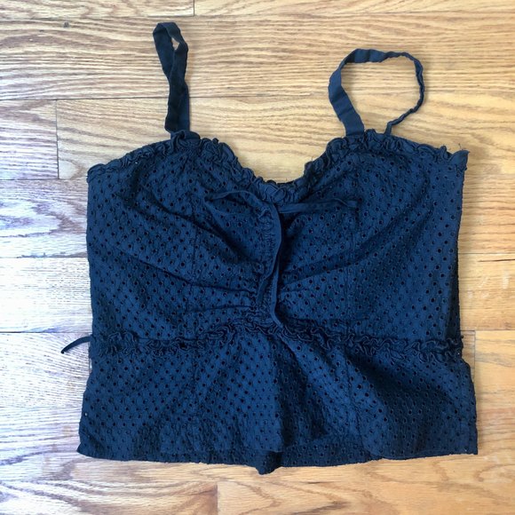 MARC JACOBS eyelet cami crop top w/ side zip | Size Small/Medium - Picture 1 of 8